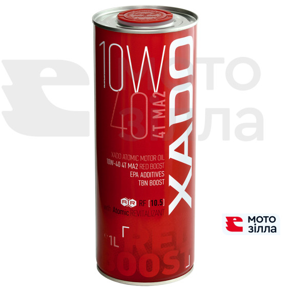 Олива моторна 10W40 4T MA2 RED BOOST SuperSynthetic XADO Atomic Oil 1л ж.б.