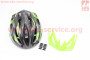 Шолом велосипедний L (59-65 см) знімний козирок, 10 вент. отвори, системи регулювання за розміром Divider і Run System SRS, чорно-зелений SBH-4000 SPELLI 408033