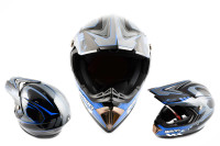 Шлем кроссовый   (mod:B-600) (size:L, черно-синий)   BEON