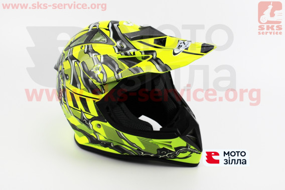 Шолом кросовий HF-116 L- NEON YELLOW Q70 FXW