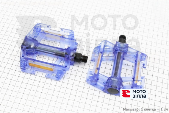Педалі MTB широкі 9/16" (113x103x26.5mm) полікарбонатні, сині HC-JD287