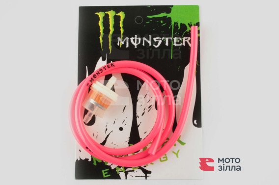 Шланг топливный   Ø4mm, 1 метр   (красный)   MONSTER ENERGY    (XJB)