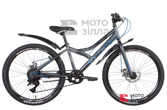 Велосипед знижений в ціні ST 24" Discovery FLINT DD рама- " з крилом Pl 2022 STK-DIS-180 (сіро-синій (м))