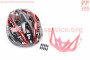Шолом велосипедний L (59-65 см) знімний козирок, 18 вент. отвори, системи регулювання за розміром Divider і Run System SRS, чорно-червоний SBH-5900 SPELLI 408042