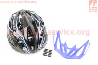 Шлем велосипедный L (59-65 см) съемный козырек, 18 вент. отверстия, системы регулировки по размеру Divider и Run System SRS, черно-синий SBH-5900 SPELLI