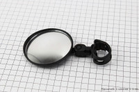 Дзеркало кругле, регульоване, міцн. на хомуті, чорне DX-002