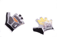 Перчатки без пальцев   (mod:1, size:XL, гелевые подушки, желтые)   HAND CREW