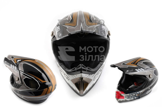 Шлем кроссовый   (mod:B-600) (size:ХL, черный)   BEON