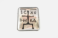 Наклейка   декор   IC XC NIKA   (6х5см, серебро, силикон)   (#1)   (#SEA)