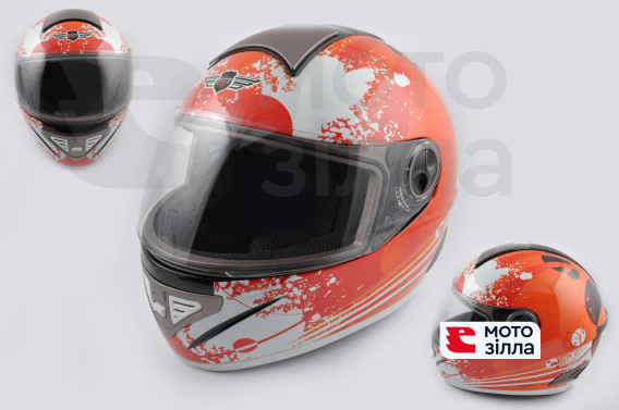 Шлем-интеграл   (mod:550) (premium class) (size:M, бело-красный) Ш108   KOJI