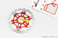 Гальмівний диск 160мм, під 6 болтів, на алюмінієвому павуку, червоний FD-01