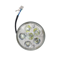 Вставка в фару круглая LED (6 диодов + подсветка , D=13см, стекло)