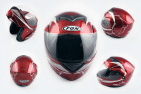 Шлем трансформер   (mod:J) (size:XL, красный с узором)   FGN