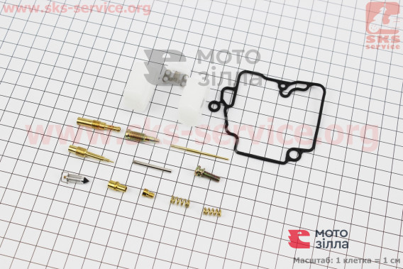 Ремонтний к-кт карбюратора 50-80сс, 11 деталей + поплавець