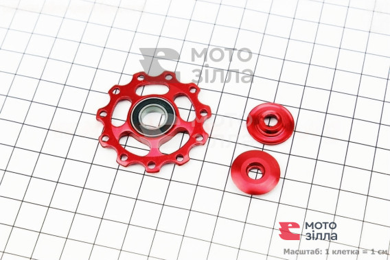 Ролик перекидання ланцюга заднього 11T, пром-підшипник 689RS, алюмінієвий, червоний KL-4011B