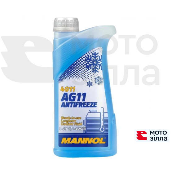 Жидкость охлаждающая (антифриз) 4011 AG11 синяя -40˚C 1л MANNOL Германия
