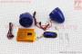АУДІО-блок (МРЗ-USB/SD, FM-радіо, пультДУ, сигналізація) + колонки 2шт (сині)