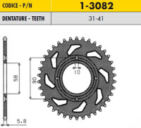 Звезда трансмиссии (задняя)   GEON Daytona, GEON Nac Nac, HONDA CA / CMX/Rebel   520-31T   SUNSTAR   #SS 1-3082-31