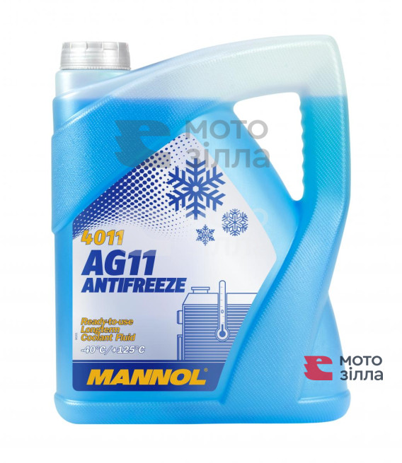 Жидкость охлаждающая (антифриз) 4011 AG11 синяя -40˚C 5л MANNOL Германия