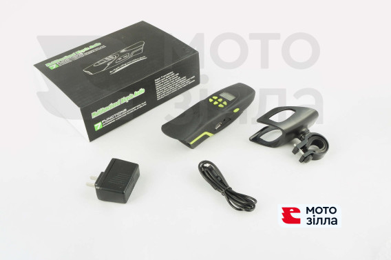 Аудіосистема велосипедна на кермо (вологостійка, ліхтарик, рація, МР3 / USB / SD / Bluetooth / FM-радіо) (mod: AV126-G) NEO