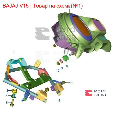 Кронштейн кріплення панелі приладів, обтічника Bajaj V15 JH181207