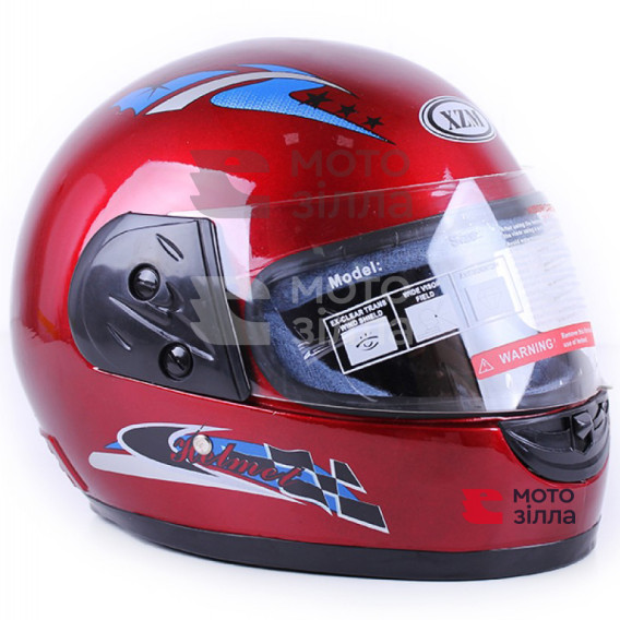 Шлем мотоциклетный закрытый (с бородой) МВ-405 size M красный