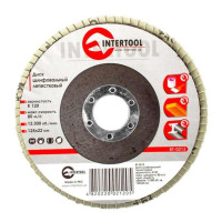 Диск шлифовальный лепестковый 125x22мм, зерно K120 INTERTOOL