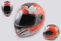 Шлем-интеграл   (mod:550) (premium class) (size:XL, бело-красный) Ш109   KOJI