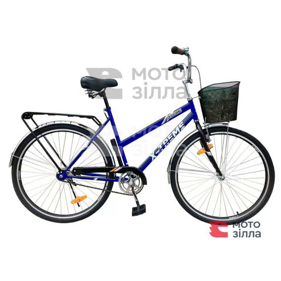 Велосипед X-TREME SPRINTER L2803 стальная рама 28" колеса 28" сине-белый + корзина стальная