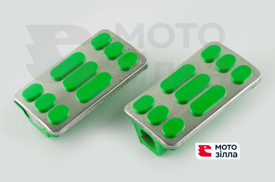 Гумки підніжок водія Delta (зелені з хромованою вставкою mod: 2) XJB