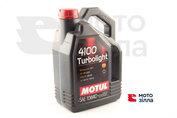 Олива моторна синтетична автомобільна 4л (10W-40, 4100 Turbolight) MOTUL (#100355)