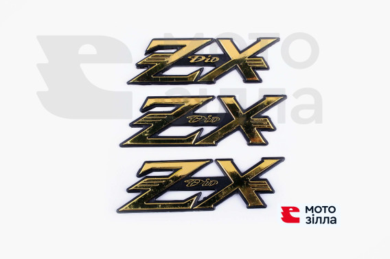 Наклейка   шильдик   ZX   (14x4см, 3шт, пластик)   (#2032ZX)
