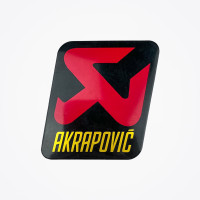 Наклейка логотип на глушитель AKRAPOVIC толстая (размер: 73х86 мм) N-3214