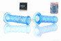 Грипсы (ручки руля)  универсальные  синие, прозрачные с рисунком  "KOSO"  ТАЙВАНЬ  (+наклейка)