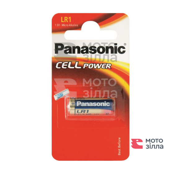 Батарейка Panasonic лужна LR1(910А, MN9100) блістер, 1 шт.