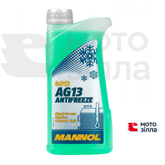 Рідина охолоджувальна (антифриз) 4013 AG13 зелена (-40˚C) 1л MANNOL Німеччина