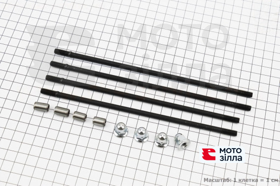 Шпилька двигателя к-кт 110сс (200мм-2шт, 194мм-2шт) + гайки, втулки Standart