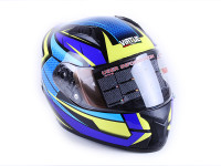 Шлем мотоциклетный интеграл VIRTUE MD-FP02 size M желто-голубой VIRTUE
