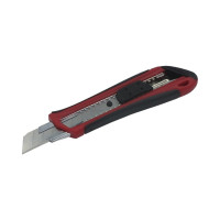 Нож пластиковый, 18 мм, сегментированное.лезвие, резиновые вставки, HAISSER 30-00553