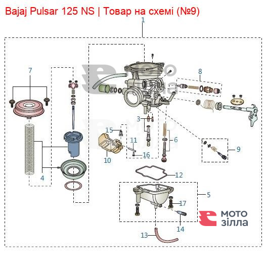 Винт качества, комплект Bajaj Pulsar 36JH0016