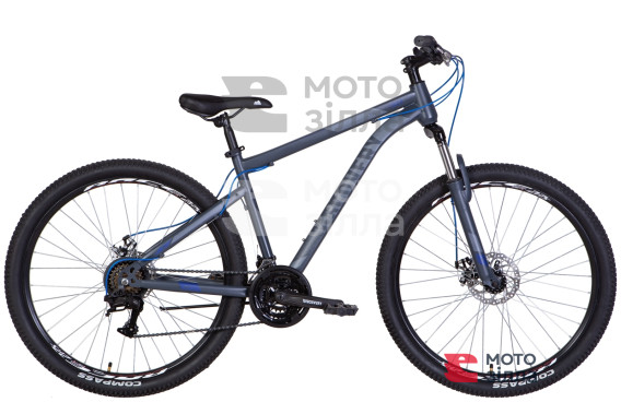 Велосипед 27.5" Discovery TREK AM DD 2022 (темно-сірий із синім (м))
