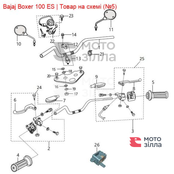 Ручка газа в сборе Bajaj Boxer PF161007