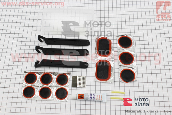 Рем. к-кт для швидкого ремонту вело шин з клеєм, KL-7022 Standart