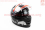 Шлем закрытый+очки FF322 LOTUS XL - ЧЕРНЫЙ с рисунком серым Standart