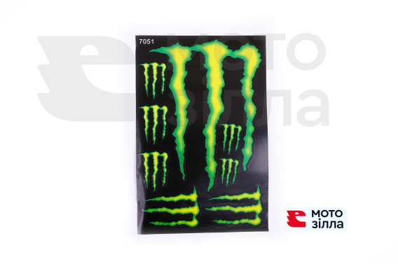 Наклейки (набір) спонсор MONSTER ENERGY (17х26см) (7051)