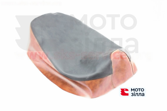 Чехол сидения Honda DIO AF18 (эластичный, прочный материал) черный/коричневый