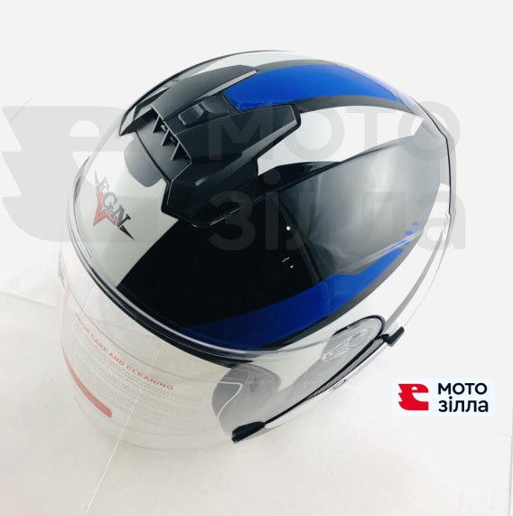 Шлем открытый   (size:XL, синий с белым)   FGN