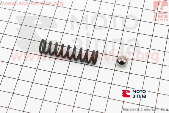 КПП - Пружина вилки D=10мм, L=36мм + шарик D=10мм Standart 604808
