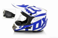 Шлем кроссовый  "MOTAX"  (#CH-202, L, White-blue +очки) #12