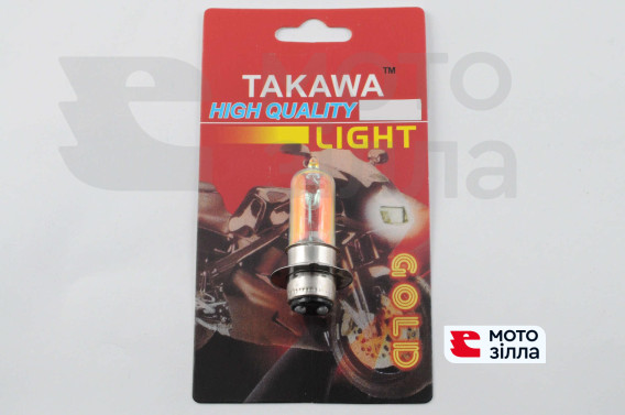Лампа P15D-25-1 (1 вус) 12V 50W / 50W (хамелеон райдужний) (блістер) TAKAWA (mod: A)